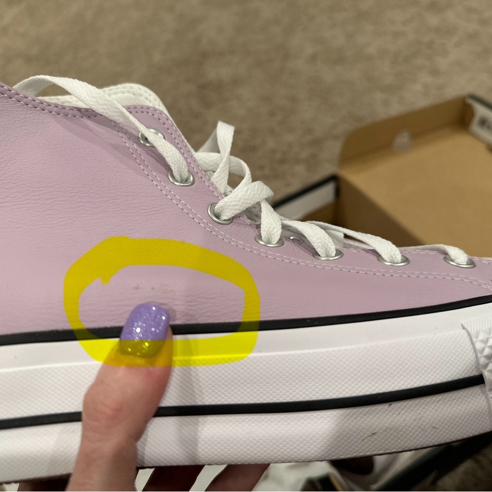 Converse Purple and White High-Top Sneakers Canvas Classic - Picture 8 of 8